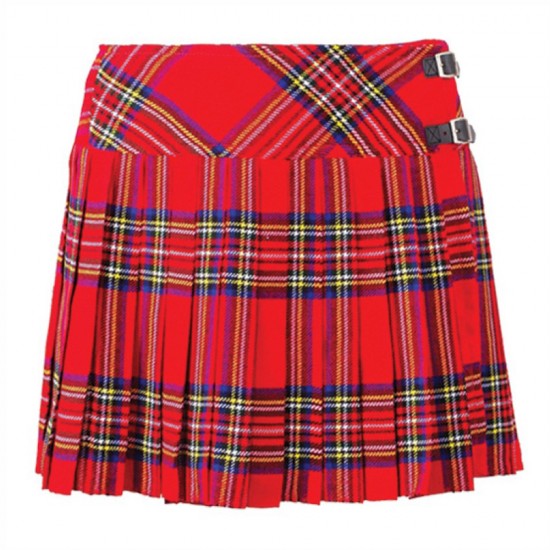 Ladies Pleated Kilt Poly Acrylic Tartan Light Weight Length 16”